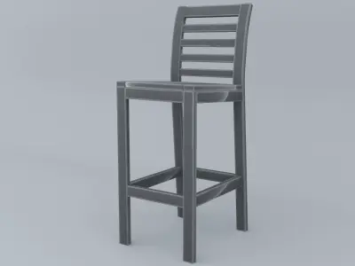 PVC Tall Chair Outdoor Low Poly  Low-poly 3D model