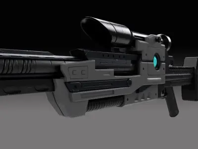 Energy or Laser Rifle Concept v02 3D model