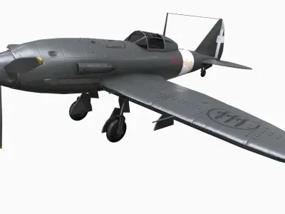 Plane Reggiane Re 2005  Low-poly 3D model