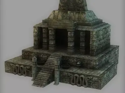 Low Poly Aztec Temple Low-poly 3D model