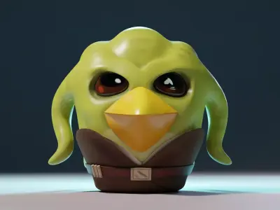 Kit Fisto Angry Bird Low-poly 3D model