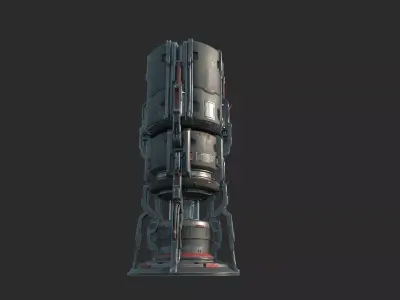 Future science fiction particle synthesizer 3D model