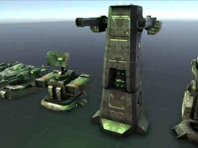 Complete Turret Low-poly 3D model