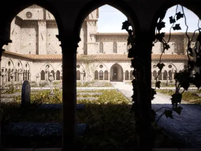 Medieval Modular Church Low-poly 3D model