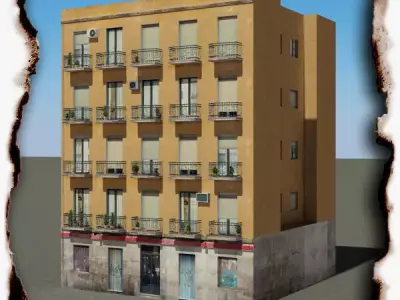 Building residential Low-poly 3D model