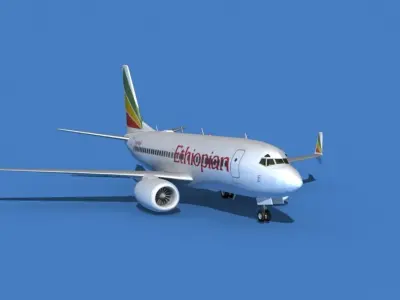 Boeing 737 MAX 7 Ethiopean Airlines 3D model