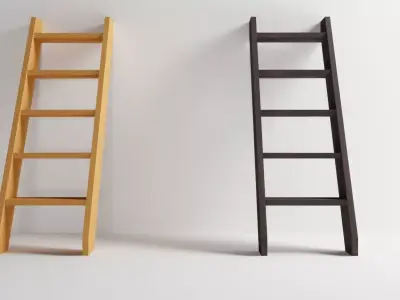 Wooden Ladder Set  2 Color Variants 3ds Max FBX OBJ Free Free 3D model