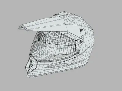 Motocross Helmet Low Poly PBR Realistic Low-poly 3D model
