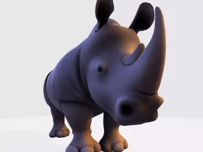 Rhino Model RigReady for Animation3D Printing Game Design Low-poly 3D model