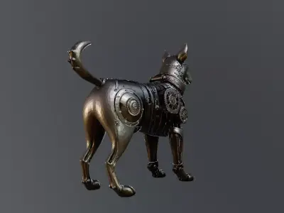 steampunk dog 3D model