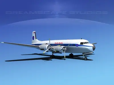 Douglas DC-7B NASA 3D model