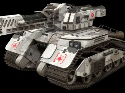 Tank Concept - 3 - Grey Camouflage Low-poly 3D model