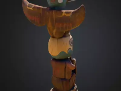 Totem Spirit Sculpture Low-poly 3D model