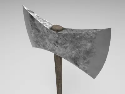 Medieval battle axe 1 Free low-poly 3D model
