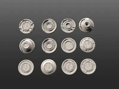 3D ancient stand base KITBASH Low-poly 3D model