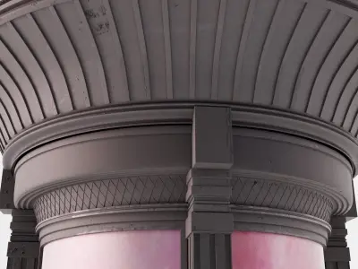 Vintage Round Street Billboard Free 3D model