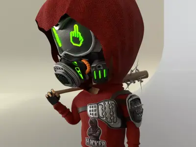 Hacker Boy Low-poly 3D model