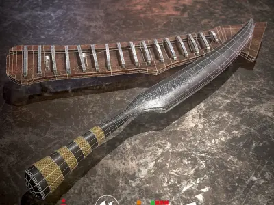 HIE Game Ready Machete D180321 Low-poly 3D model