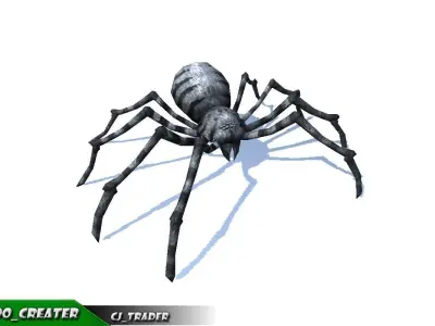 Low-Poly Spider Rigged Animated 3d model Low-poly 3D model