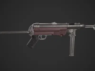 MP40 Submachine Gun Low-poly 3D model