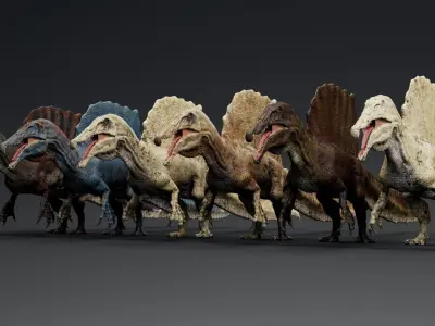 Dinosaur Spinosaurus 2020 Unreal Engine and Unity Projects Low-poly 3D model