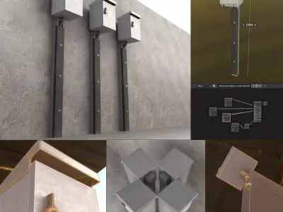 Electrical Control Box Low-poly 3D model