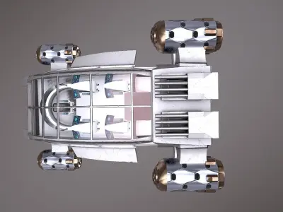 SciFi Spaceship Futuristic Low-poly 3D model