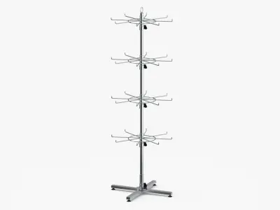 Spinning Rack Type 01 Metal Black and White 3D model