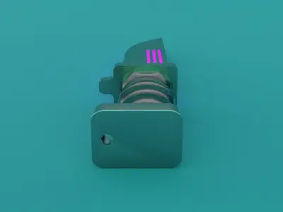 SCI-FI knife 3D model purple Low-poly 3D model