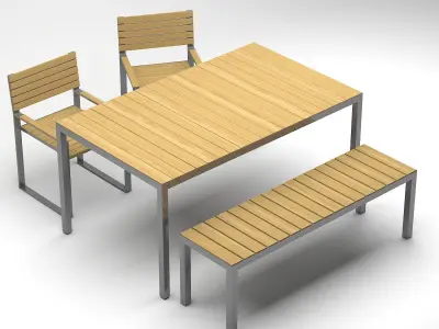 Garden Table Set 3D Model - Casa - Sole  Free 3D model