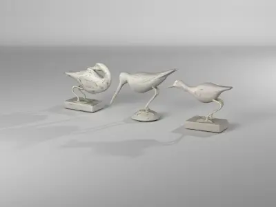 Asbury Seabird Flock Decor 3 Piece Fingurine Set 3D model