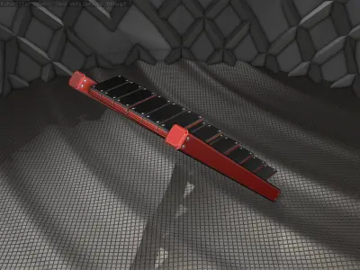 Sci-Fi Stairs - 15 - Red Version Low-poly 3D model