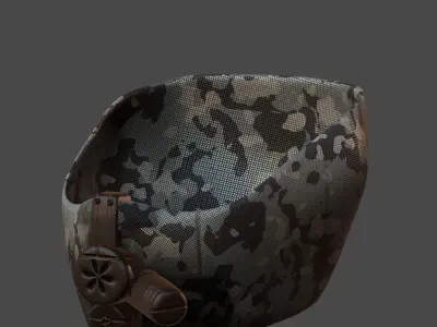 Gas mask helmet 3d model scifi Low-poly  Low-poly 3D model 555