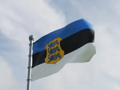 Animated Estonia Flags 3D model
