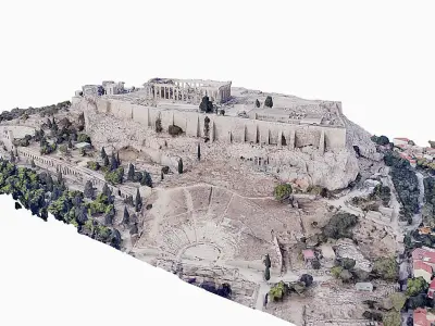 Acropolis of Athens - Parthenon Low-poly 3D model