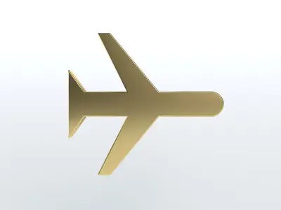 Airplane Mode Symbol v1 006 Low-poly 3D model