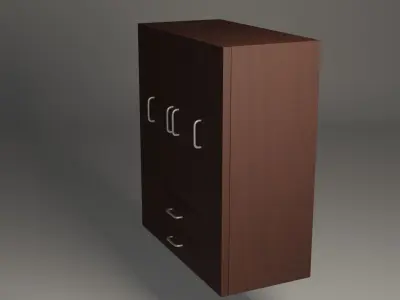 Cupboard wardrobe with drawers Free 3D model
