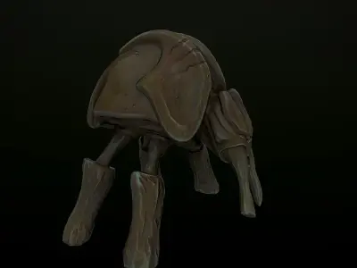 JawJuke wooden creature Low-poly 3D model