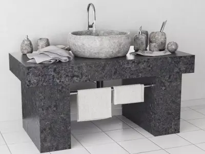 Stone collection bathroom 3D model