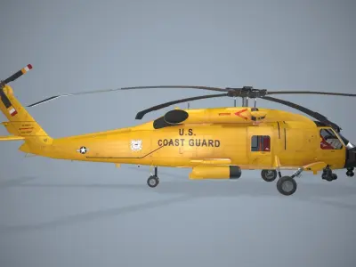 Sikorsky MH-60T Jay Hawk Basic Animation Low-poly 3D model