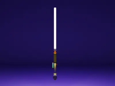 lightSaber choose your color in texture nodes Low-poly 3D model