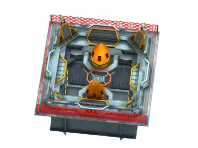 isometrical bomb torpedo launcher upgrade 02 Low-poly 3D model