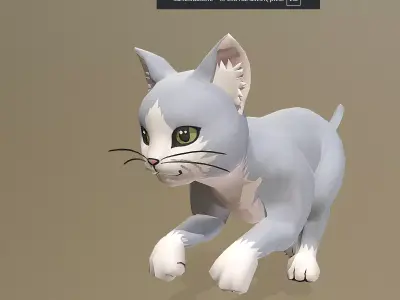 GRAY CAT RUN Cycle 3D model