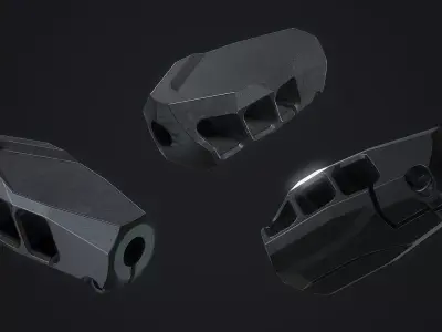 MUZZLE BRAKE CADEX MX1 Low-poly 3D model