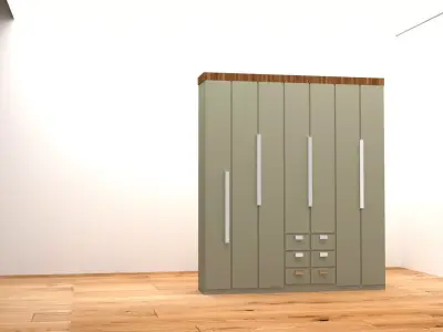 Modern Modular Wardrobe Free 3D model