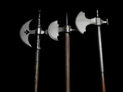 Polearm Pack Low-poly 3D model