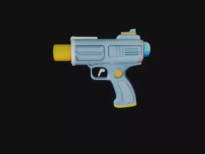 3D Gun Low-poly 3D model