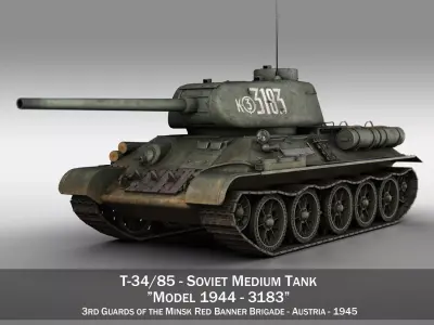 T-34 85 - Soviet medium tank - 3183 3D model
