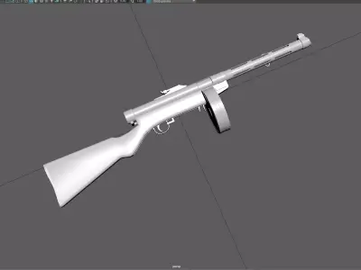 Low Poly Suomi KP31 SMG 3D Model Low-poly 3D model