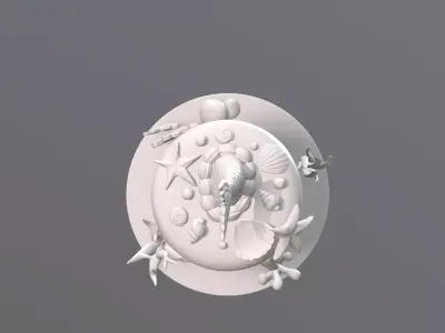 Marine-Themed Cake Storage Box 3D print model